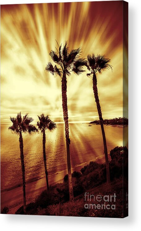 'digital Art' Acrylic Print featuring the photograph Laguna Beach Sunset by Linda Matlow