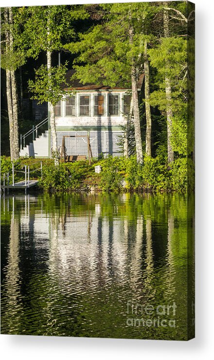 Maine Acrylic Print featuring the photograph Lake cabin by Steven Ralser