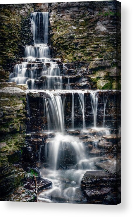 Waterfall Acrylic Print featuring the photograph Lake Park Waterfall by Scott Norris