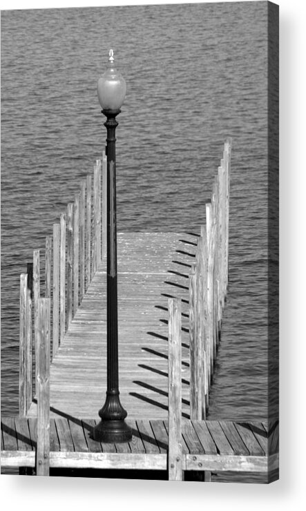 New England Acrylic Print featuring the photograph Lamp and Pier by Caroline Stella