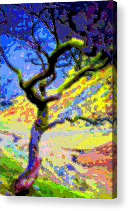Landscape Acrylic Print featuring the digital art Landscape Art Tree Life by Mary Clanahan