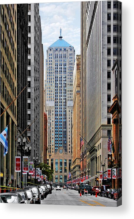 Cbot Acrylic Print featuring the photograph LaSalle Street Chicago - Wall Street of the Midwest by Alexandra Till