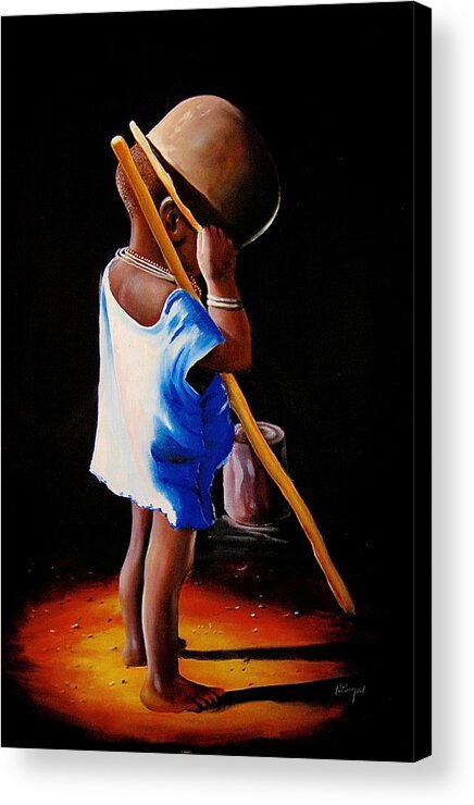 African Paintings Acrylic Print featuring the painting Last of the Stew by Chagwi