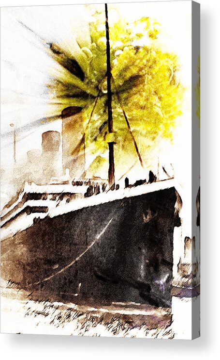 Leaving Acrylic Print featuring the digital art Leaving Ship by Andrea Barbieri