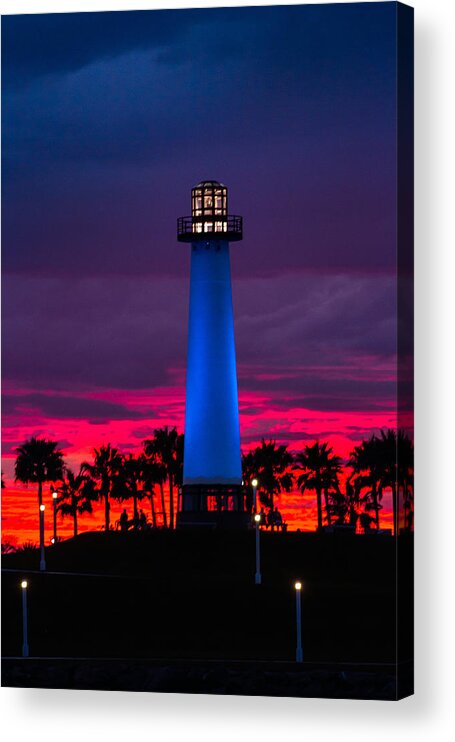 Light House Acrylic Print featuring the photograph Light House in the Firey Sky by Denise Dube
