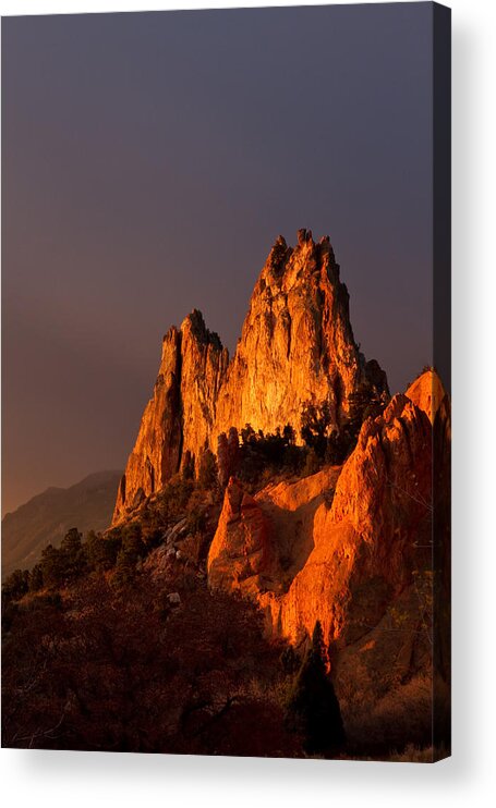 Garden Of The Gods Acrylic Print featuring the photograph Light on the Rocks by Ronda Kimbrow