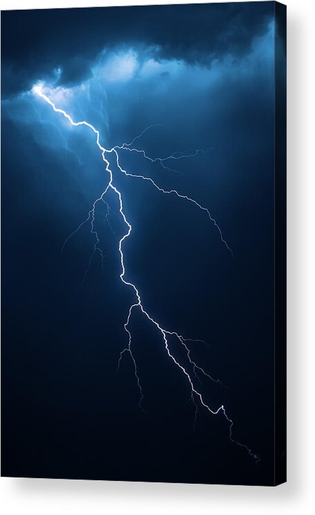 Lightning Acrylic Print featuring the photograph Lightning with cloudscape by Johan Swanepoel