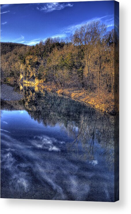 Water Reflection Acrylic Print featuring the photograph Little Buffalo River at Parthenon by Michael Dougherty