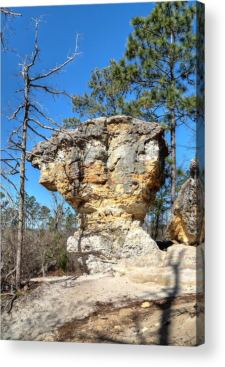 Peach Acrylic Print featuring the photograph Little Peach Tree Rock-1 by Charles Hite