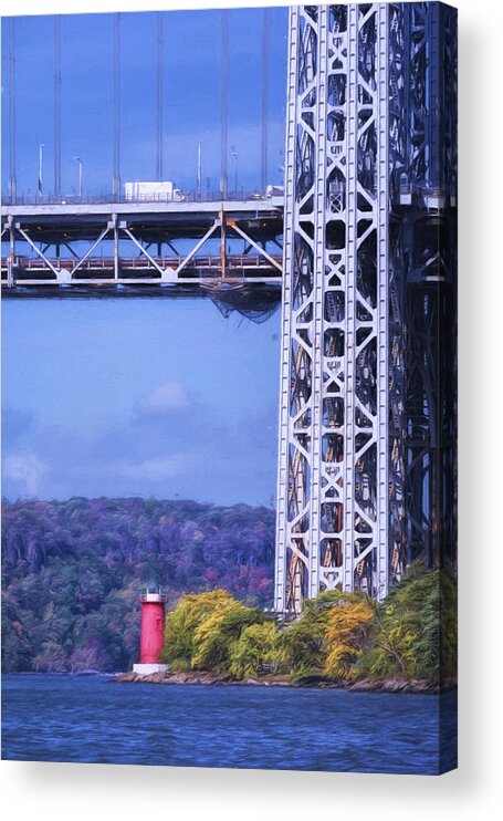 Joan Carroll Acrylic Print featuring the photograph Little Red Lighthouse by Joan Carroll