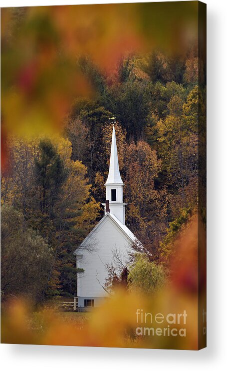 Little Acrylic Print featuring the photograph Little White Church - D007297 by Daniel Dempster