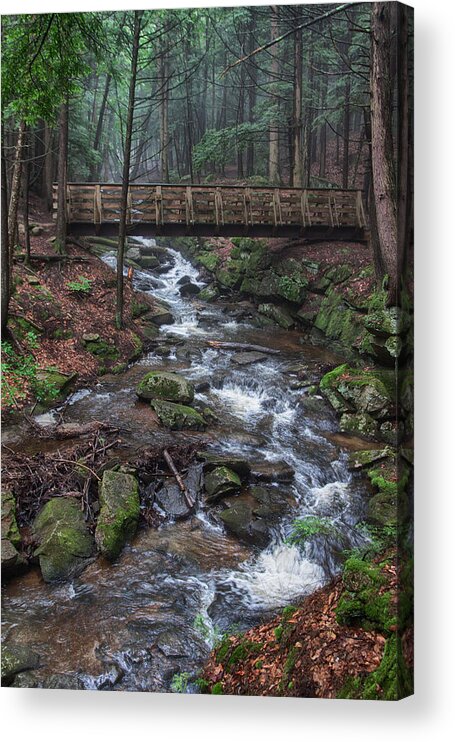 New England Acrylic Print featuring the photograph Lonely Bridge over troubled water by Jeff Folger