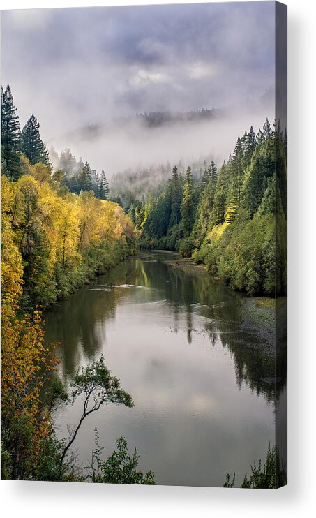 Eel River Acrylic Print featuring the photograph Looking up the Eel River by Greg Nyquist