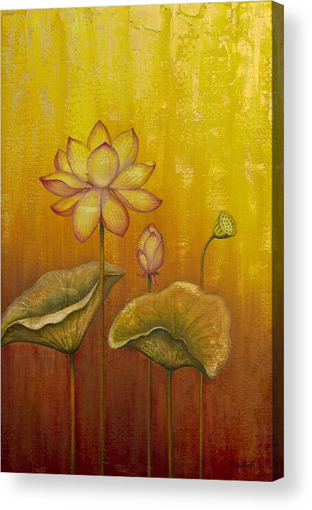Lotus Acrylic Print featuring the painting Lotus by Yuliya Glavnaya