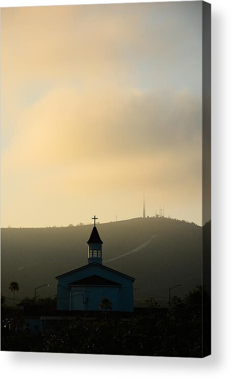 Chapel Acrylic Print featuring the photograph Low Clouds by Chris Schroeder