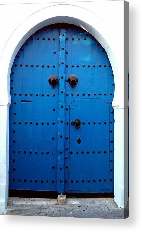 Sidi Bou Said Acrylic Print featuring the photograph Mail Slotted Door by Donna Corless