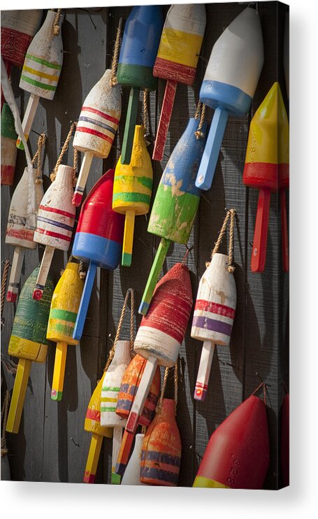 Art Acrylic Print featuring the photograph Maine Fishing Buoys by Randall Nyhof