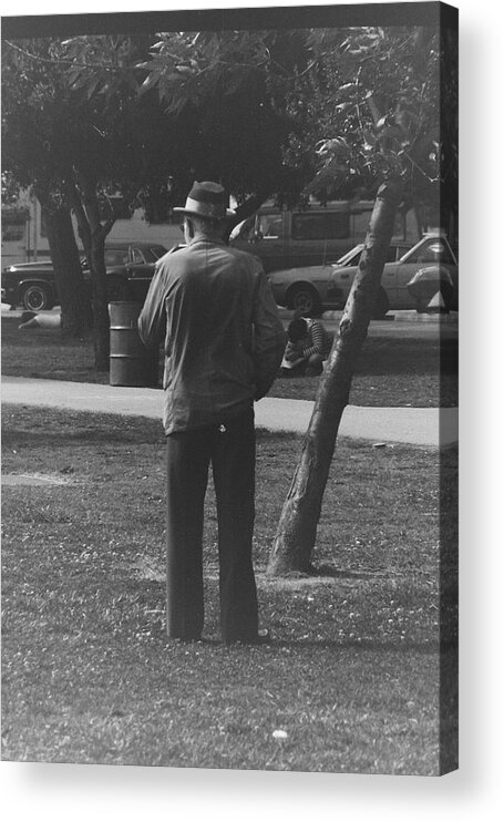 Senior Acrylic Print featuring the photograph Man in park by Karl Rose