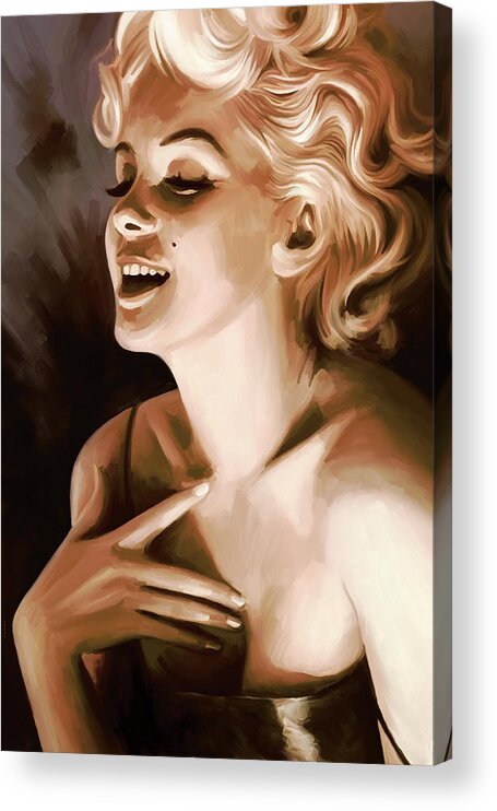 Marilyn Monroe Paintings Acrylic Print featuring the painting Marilyn Monroe Artwork 1 by Sheraz A