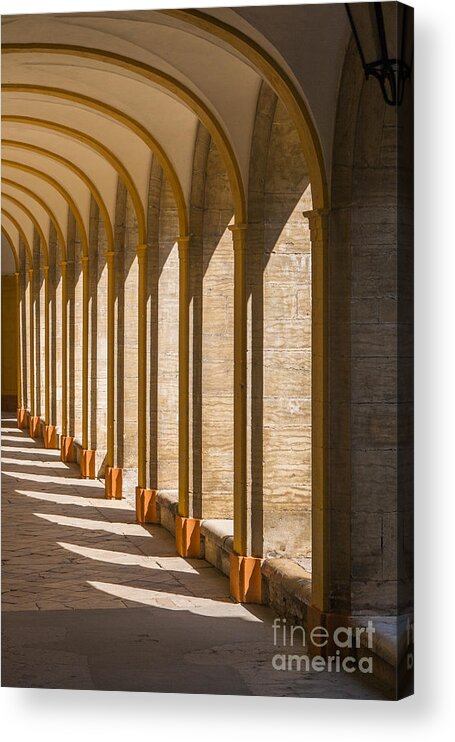 Abbey Acrylic Print featuring the photograph Medieval cloister in Cluny, France by Patricia Hofmeester