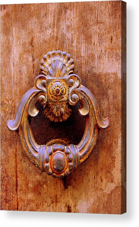 Hardware Acrylic Print featuring the photograph Medieval Door Knocker by Caroline Stella