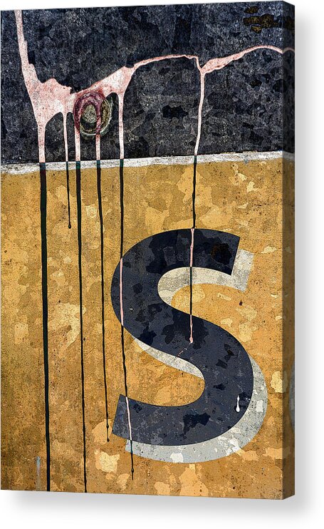 Letter S Acrylic Print featuring the photograph Messy S by Carol Leigh