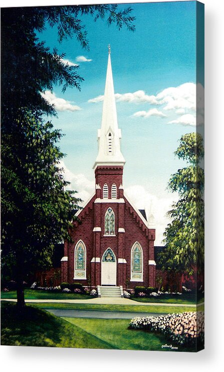 Methodist Acrylic Print featuring the painting Methodist Church by Glenn Pollard