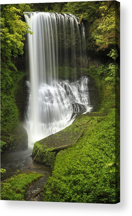 Canon Acrylic Print featuring the photograph Middle North Falls by Jon Ares