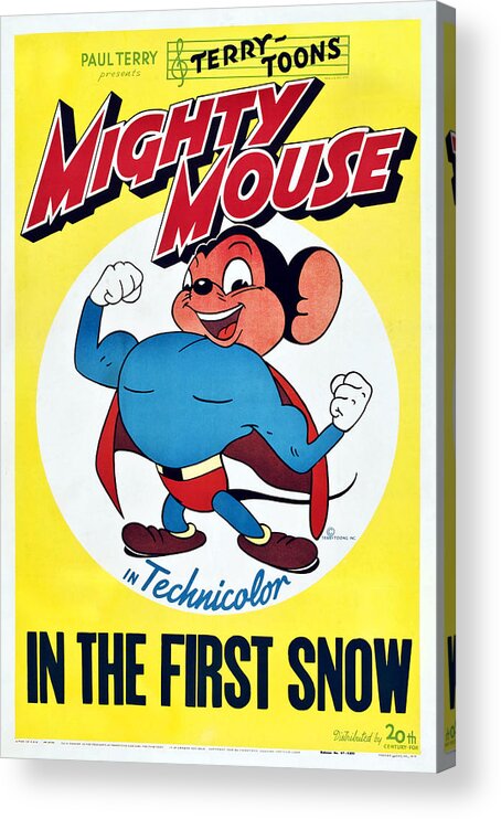 1940s Movies Acrylic Print featuring the photograph Mighty Mouse In The First Snow, Mighty by Everett