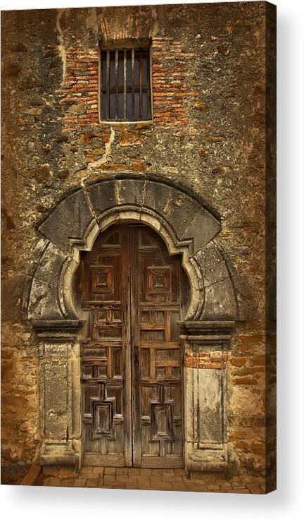 Mission Espada Doorway Acrylic Print featuring the photograph Mission Espada Doorway by Jemmy Archer