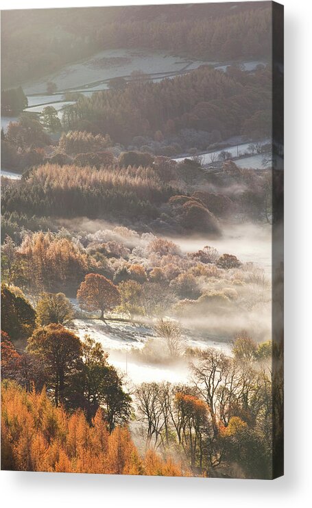 Scenics Acrylic Print featuring the photograph Mist Over The Loweswater Area Of The by Julian Elliott Photography