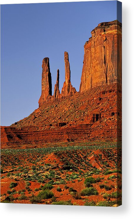 Monument Valley Acrylic Print featuring the photograph Monument Valley - The Three Sisters by Alexandra Till