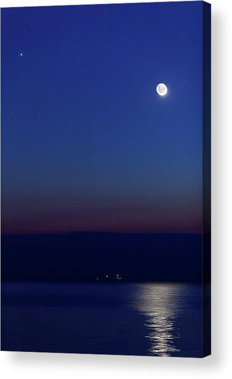 Moon Acrylic Print featuring the photograph Moon With Jupiter by Luis Argerich