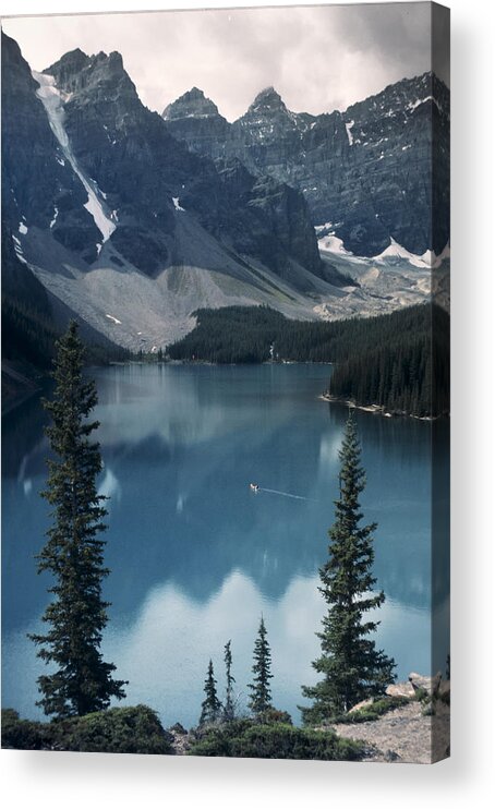 Alberta Acrylic Print featuring the photograph Morain Lake by Roderick Bley