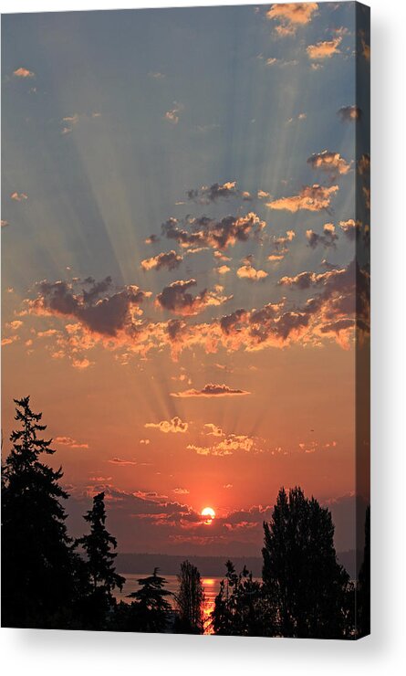 Sunrise Acrylic Print featuring the photograph Morning Rays by E Faithe Lester