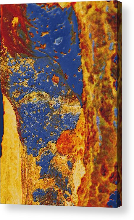 Abstract Acrylic Print featuring the photograph Mortal Bleu Flambe by Laureen Murtha Menzl