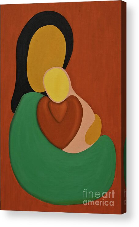 Mother Acrylic Print featuring the painting Mother And Daughter by James Lavott