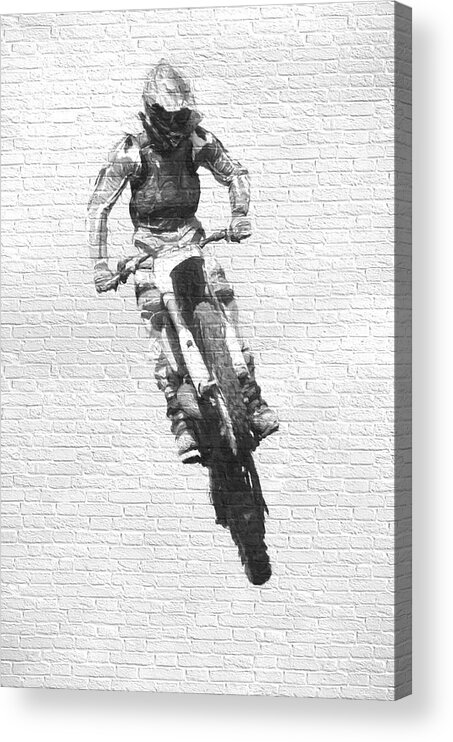 Motorcross Acrylic Print featuring the digital art Motorcross 2 by Roy Pedersen