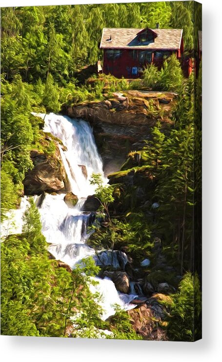 Waterfall Acrylic Print featuring the photograph Mountain Waterfall by Bill Howard
