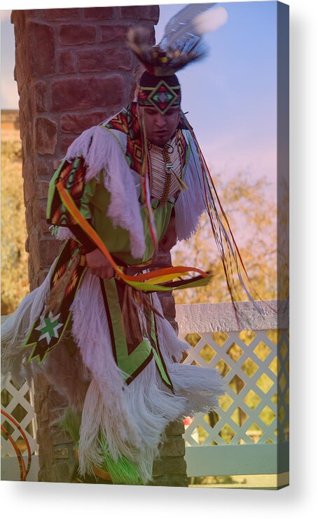 Native American Dance Acrylic Print featuring the photograph Native American Grass Stomping Dance 20 by Carolina Liechtenstein
