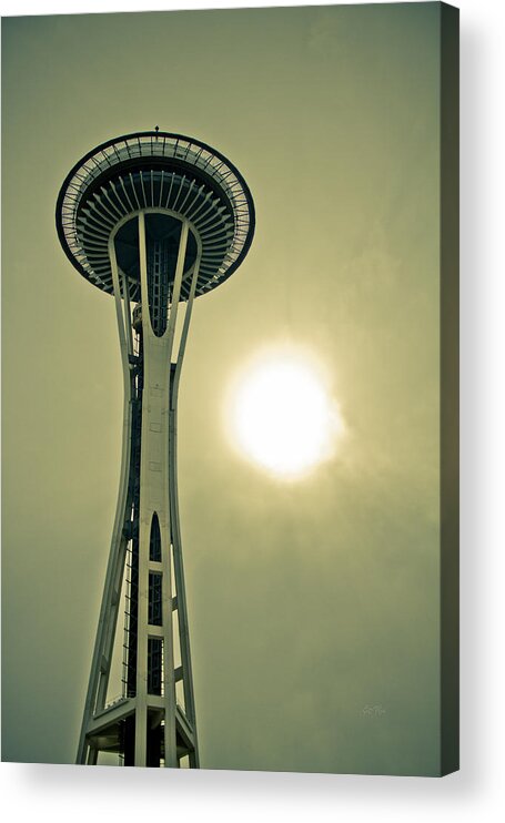 Symbolizes Acrylic Print featuring the photograph Needle in a cloud stack by Eti Reid