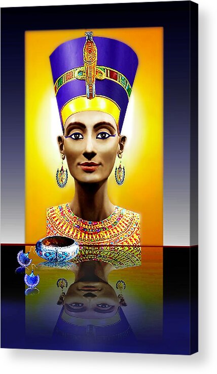 Nefertiti Acrylic Print featuring the digital art Nefertiti The Beautiful by Hartmut Jager