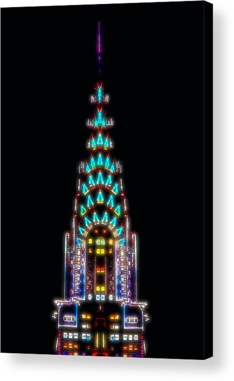 New York City Acrylic Print featuring the digital art Neon Spires by Az Jackson