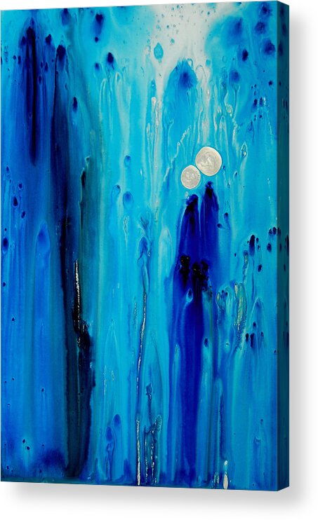 Blue Acrylic Print featuring the painting Never Alone By Sharon Cummings by Sharon Cummings