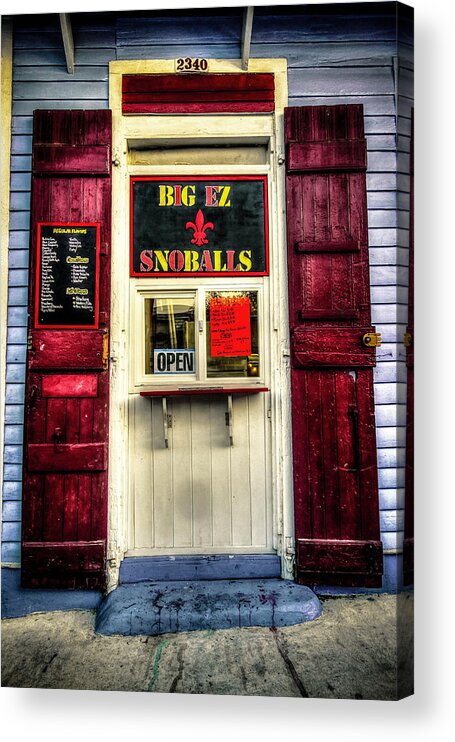 Actually Acrylic Print featuring the photograph New Orleans Snow Ball Stand by Louis Maistros