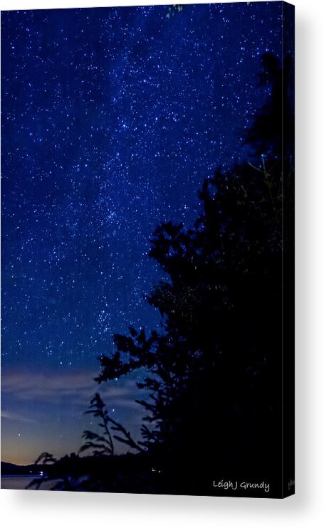 Raquette Lake Acrylic Print featuring the photograph Night Sky by Leigh Grundy