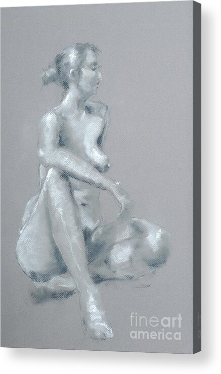 Nude Acrylic Print featuring the painting No Regrets by Jim Fronapfel