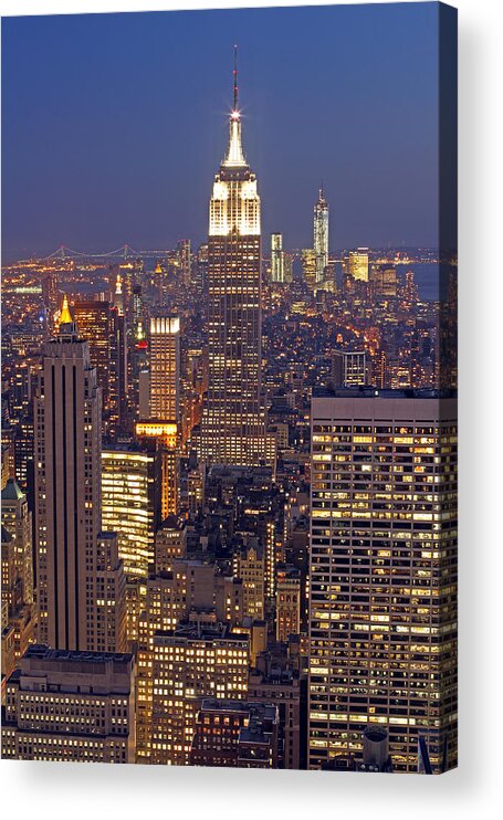 New York City Acrylic Print featuring the photograph NYC Midtown and Downtown by Juergen Roth