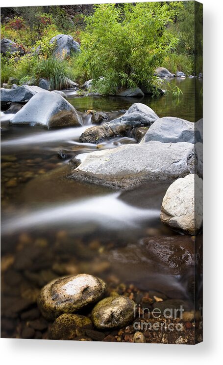 Creek Acrylic Print featuring the photograph Oak creek flowing by Bryan Keil