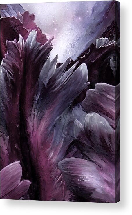 Parrot Tulip Acrylic Print featuring the mixed media Obsession 5 by Carol Cavalaris